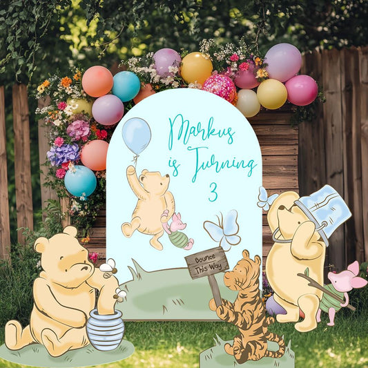 Classic Winnie the Pooh Cutout Decoration, Blue Baby Shower Decor, Backdrop Decor, Baby Boy, Honey Bear, Boy Birthday, Classic Bear Props