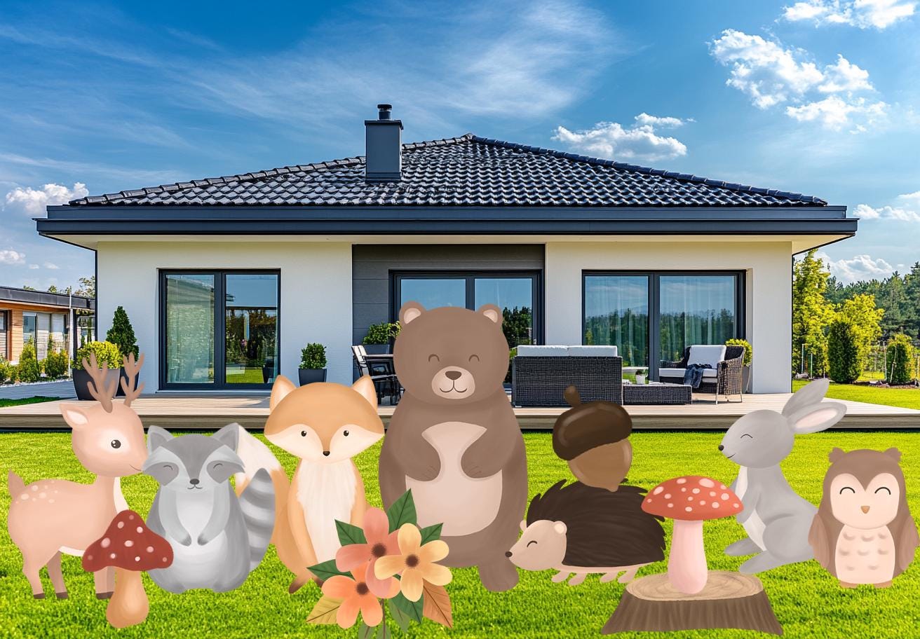 Woodland Animals Cutout, Forest Animals Birthday Decoration, Watercolor Centerpieces, Woodland Baby Shower Decoration, Party Stand Up Prop