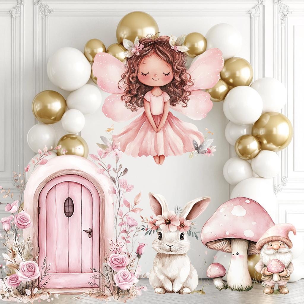 Fairy First Birthday Decor, Cutout, Fairy Baby Shower, Garden, Enchanted Fairy Girl Birthday Decor, Fairy Theme Birthday Party,Stand Up Prop