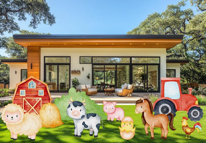 Farm Animals Cutouts Set, Ranch Animals Party, Barnyard Birthday Prop, Farm Animal Standee, Baby Shower,Farm Themed Party Decor,Centerpieces