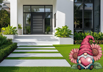 Valentine's Gnome, Valentines Decoration, Valentine's Outdoor Decor, Heart Standee, Yard Signs with Stakes, Yard Art, Yard Lawn Decoration