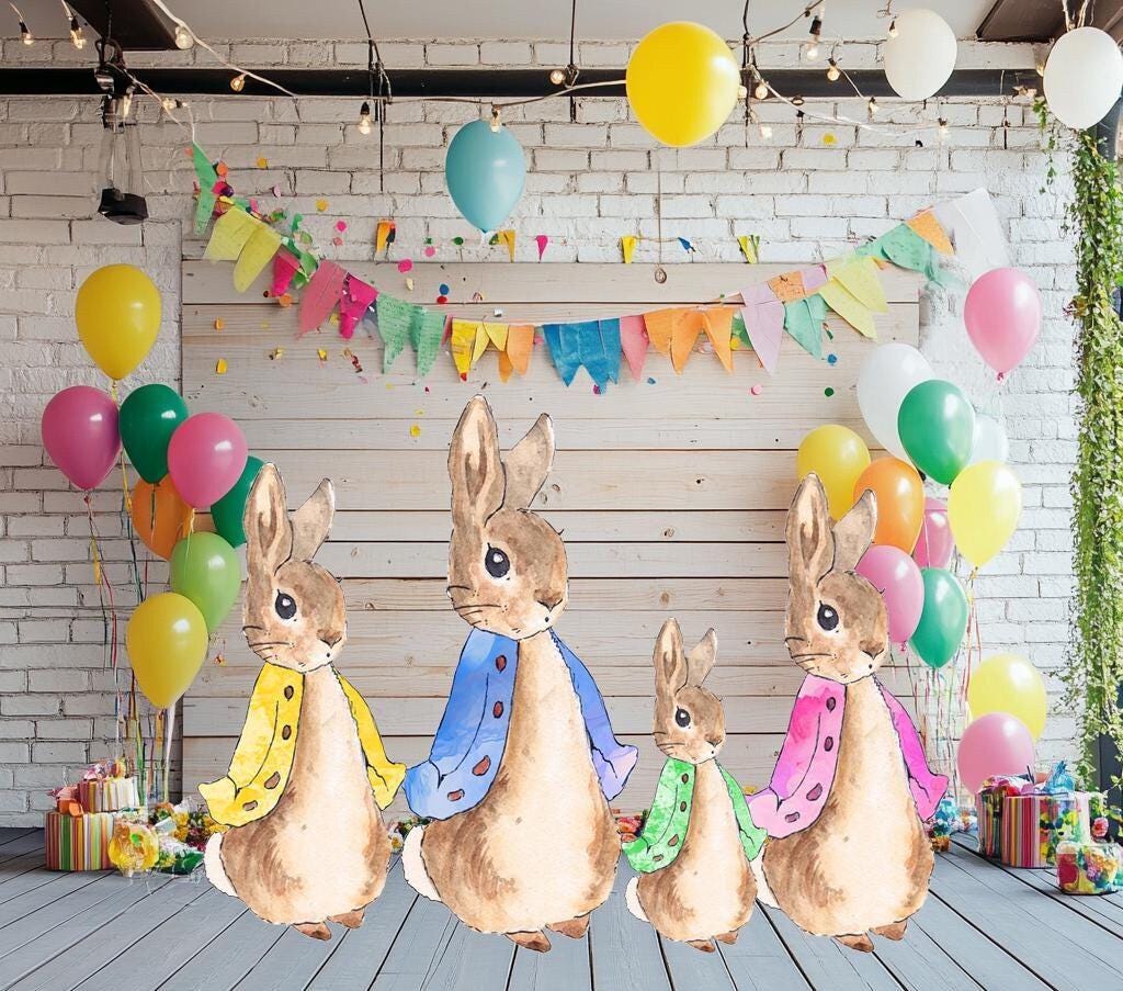 Peter Rabbit Cutout Decoration, Rabbit Baby Shower Decor, Backdrop Decor, Yard Sign Art, Garden Decor,Easter Bunny Art,Rabbit Garden Stakes