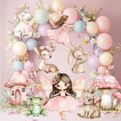Fairy First Birthday Decor, Cutout, Fairy Garden Baby Shower, Enchanted Fairy Girl Birthday Decor, Fairy Theme Birthday Party,Fairy Backdrop