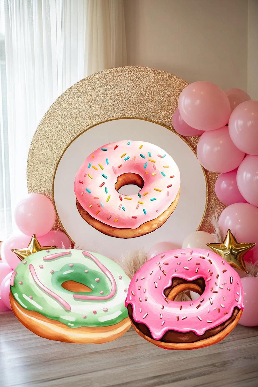 Donuts Cutout Decoration, Donut Baby Shower Decor, Donut Theme Birthday Decorations, Candyland Cutout Decor, Birthday Party Stand Up Prop