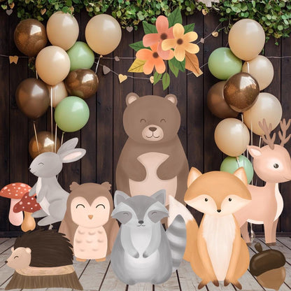 Woodland Animals Cutout, Forest Animals Birthday Decoration, Watercolor Centerpieces, Woodland Baby Shower Decoration, Party Stand Up Prop