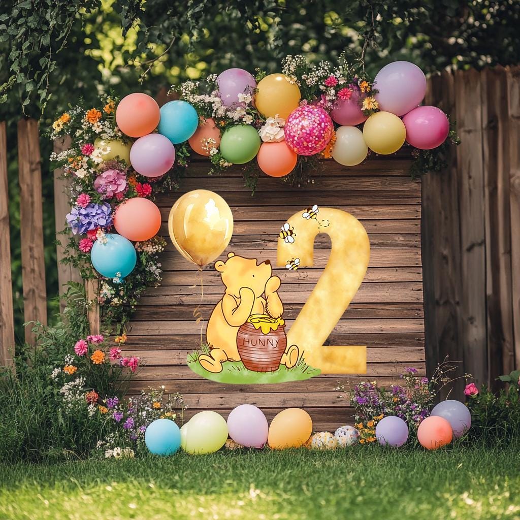 Classic Winnie the Pooh Birthday Cutout Prop, Party Decoration, Lawn Sign, Yard Sign, Honey Bear Baby Birthday, Classic bear, Stand Up Prop