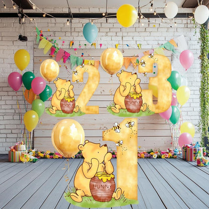 Classic Winnie the Pooh Birthday Cutout Prop, Party Decoration, Lawn Sign, Yard Sign, Honey Bear Baby Birthday, Classic bear, Stand Up Prop
