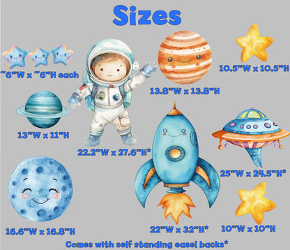 Astronaut Party, Outer Space Decor, Blast Off Cutouts Centerpieces,Baby Shower Boy,Space Themed Party Decor,Birthday Party Stand Up Prop