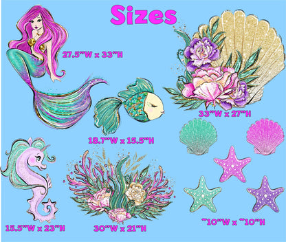 Mermaid Party Decoration, Mermaid Standee Party Prop, Foam Board Cutout, Birthday Prop, Yard Sign, Under The Sea Party, Baby Shower Decor