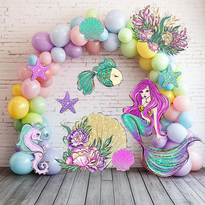 Mermaid Party Decoration, Mermaid Standee Party Prop, Foam Board Cutout, Birthday Prop, Yard Sign, Under The Sea Party, Baby Shower Decor