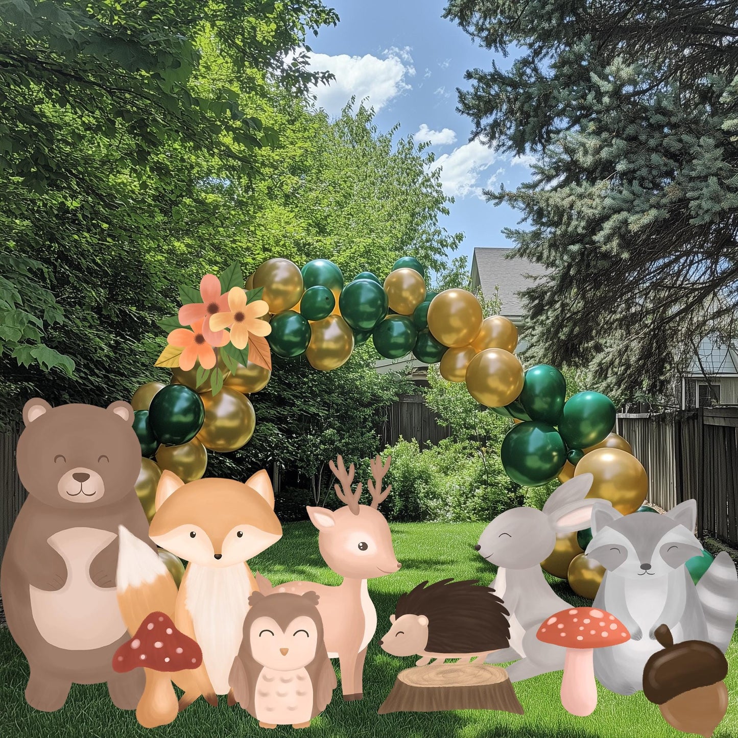 Woodland Animals Cutout, Forest Animals Birthday Decoration, Watercolor Centerpieces, Woodland Baby Shower Decoration, Party Stand Up Prop