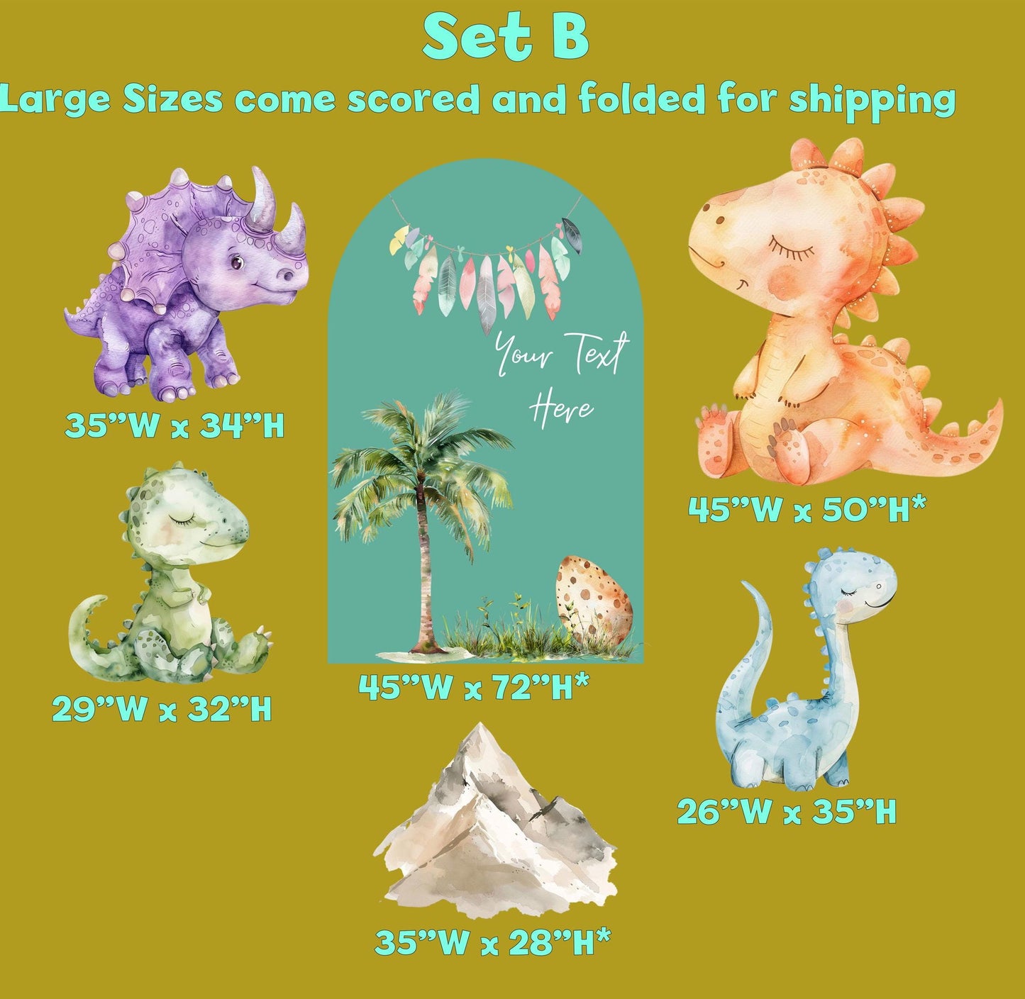 Dinosaur Party Decorations, Baby Dinosaur Birthday Cutouts, Custom Dinosaur Yard Signs, Party Props,Dinosaur Baby Shower Party Arch Backdrop