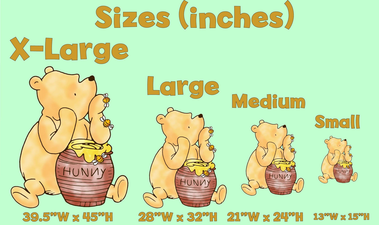 Classic Winnie the Pooh Cutout Decoration, Baby Shower Decor, Backdrop Decor, Lawn Sign, Honey Bear Baby Birthday, Classic Bear