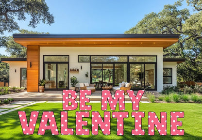 Be My Valentine Yard Sign, Valentines Decoration, Standees, Valentine's Outdoor Decor, Yard Signs with Stakes, Yard Art, Pink Yard Letters