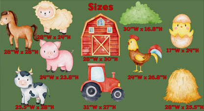 Farm Animals Cutouts Set, Ranch Animals Party, Barnyard Birthday Prop, Farm Animal Standee, Baby Shower,Farm Themed Party Decor,Centerpieces