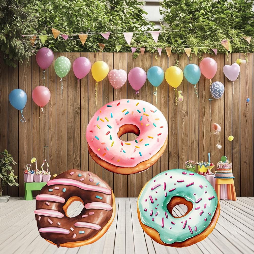 Donuts Cutout Decoration, Donut Baby Shower Decor, Donut Theme Birthday Decorations, Candyland Cutout Decor, Birthday Party Stand Up Prop