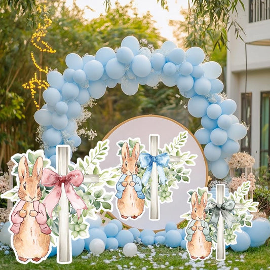 Personalized Baptism Props, Peter Rabbit Cutout Decoration, Baptism or Christening Decor, Backdrop Decor, Custom Baptism Party Standee