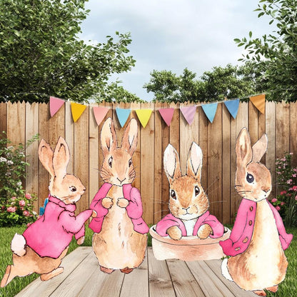 Peter Rabbit Cutout Decoration, Rabbit Baby Shower Decor, Backdrop Decor, Yard Sign Art, Garden Decor,Easter Bunny Art,Rabbit Garden Stakes