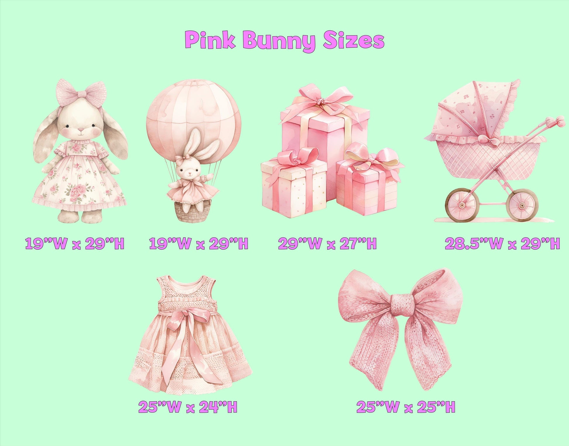 Pink Bunny Baby Shower, Cutout Standee, Personalized Baby Shower Decor, Stand Up Prop, First Birthday Backdrop, Air Balloon, Rabbit,Pink Bow