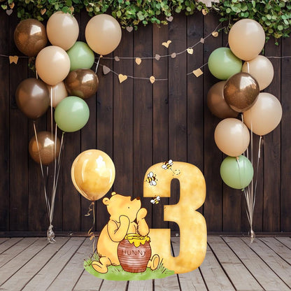 Classic Winnie the Pooh Birthday Cutout Prop, Party Decoration, Lawn Sign, Yard Sign, Honey Bear Baby Birthday, Classic bear, Stand Up Prop