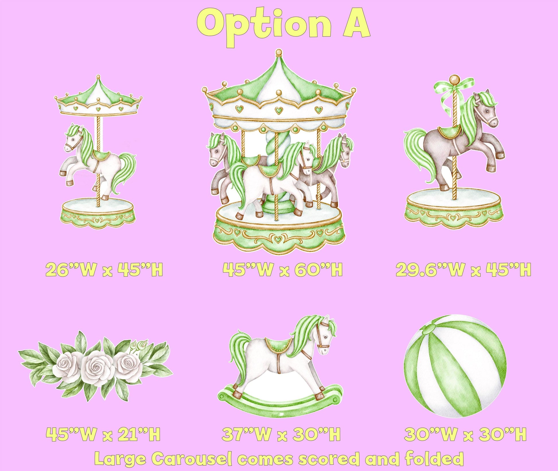 Carousel Cutout Prop, Carousel Party Decoration, Centerpieces Standee, Horse Merry-go-round Baby Shower, Carnival Horse Stand Up Prop