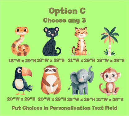 Jungle Animals Cutout, Birthday Decor, Animals Cutout Set, Tropical Arch Backdrop,Stand Up Props,Custom Backdrop,Safari Baby Shower,Wild One