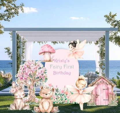 Fairy First Birthday Decor, Large Cutout Set, Fairy Baby Shower, Fairy BIG Decor,Arch Backdrop,Stand Up Props, Pink Birthday Backdrop