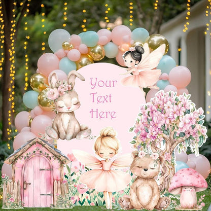 Fairy First Birthday Decor, Large Cutout Set, Fairy Baby Shower, Fairy BIG Decor,Arch Backdrop,Stand Up Props, Pink Birthday Backdrop
