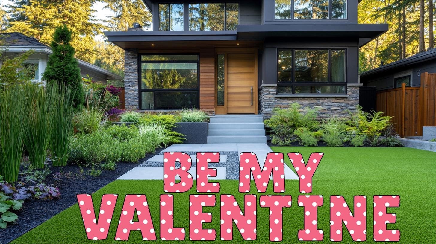 Be My Valentine Yard Sign, Valentines Decoration, Standees, Valentine's Outdoor Decor, Yard Signs with Stakes, Yard Art, Pink Yard Letters