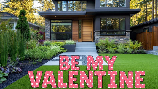 Be My Valentine Yard Sign, Valentines Decoration, Standees, Valentine's Outdoor Decor, Yard Signs with Stakes, Yard Art, Pink Yard Letters