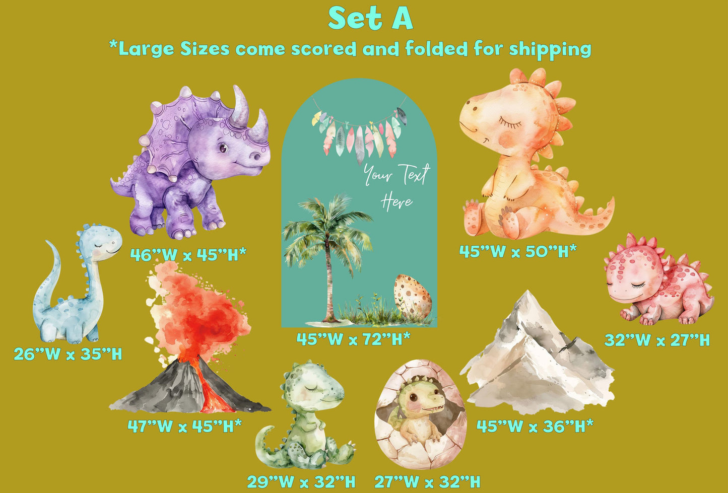 Dinosaur Party Decorations, Baby Dinosaur Birthday Cutouts, Custom Dinosaur Yard Signs, Party Props,Dinosaur Baby Shower Party Arch Backdrop