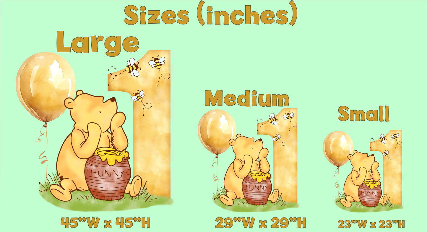 Classic Winnie the Pooh Birthday Cutout Prop, Party Decoration, Lawn Sign, Yard Sign, Honey Bear Baby Birthday, Classic bear, Stand Up Prop
