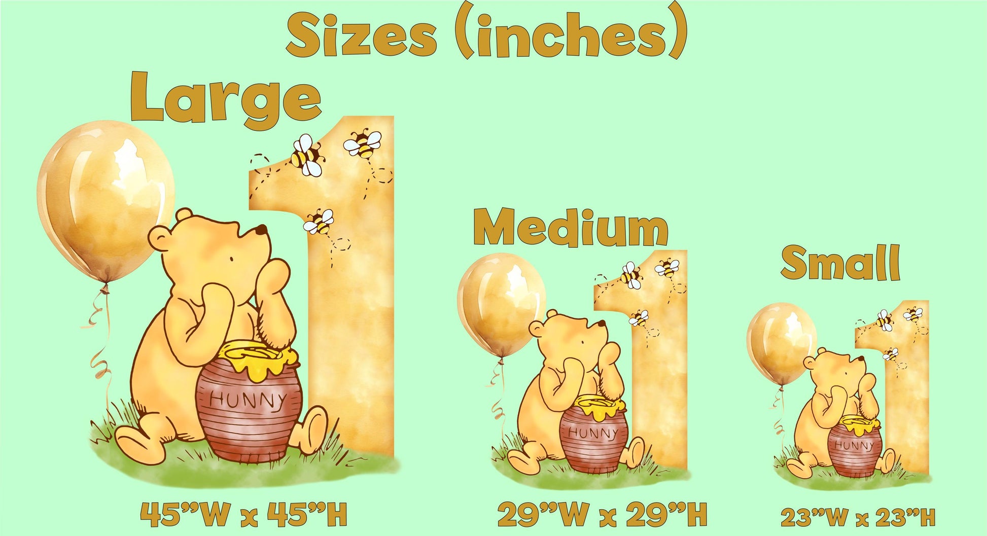 Classic Winnie the Pooh Birthday Cutout Prop, Party Decoration, Lawn Sign, Yard Sign, Honey Bear Baby Birthday, Classic bear, Stand Up Prop