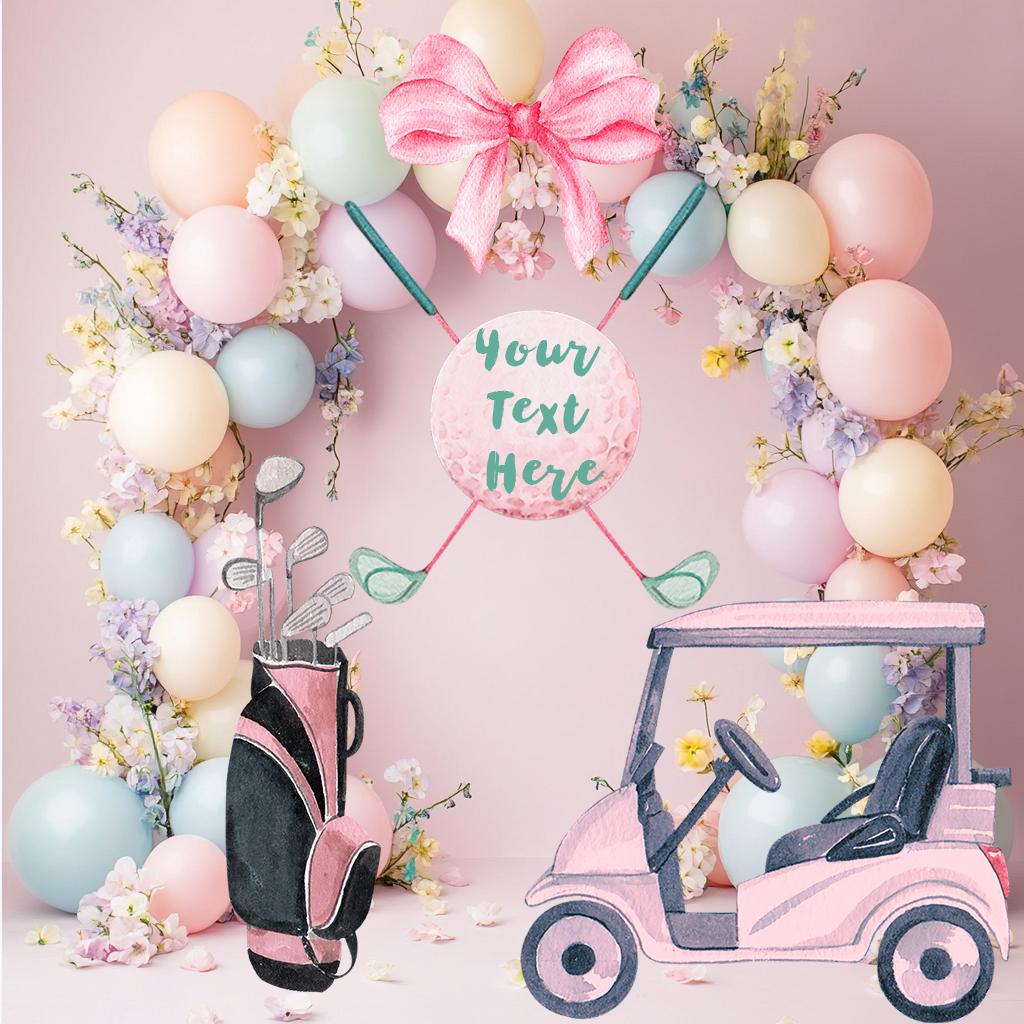Pink Golf Cutout, Bow Birthday Decor, Golf Party, Custom Props, Golf Set, Golf Themed Parties, Lawn Sign, Golf Cart, Girls Golf Baby Shower