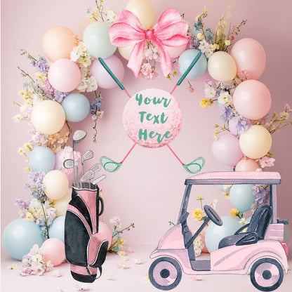 Pink Golf Cutout, Bow Birthday Decor, Golf Party, Custom Props, Golf Set, Golf Themed Parties, Lawn Sign, Golf Cart, Girls Golf Baby Shower