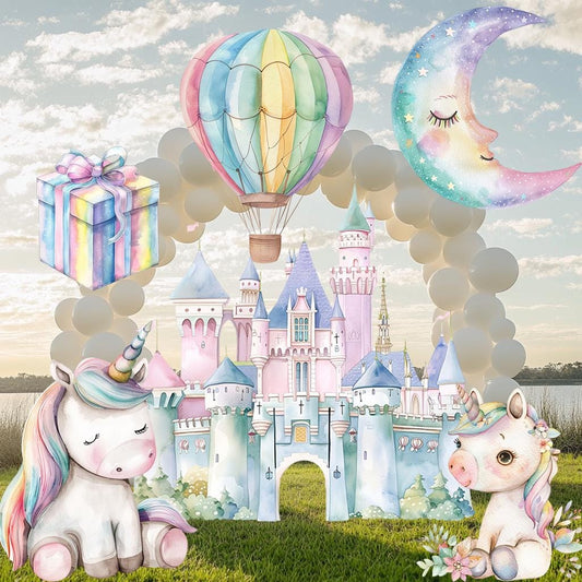 Unicorn Large Cutout, Birthday Party Decorations, Rainbow Unicorn Theme Party, Cutouts Standee Centerpieces,Unicorn Castle Baby Shower Props