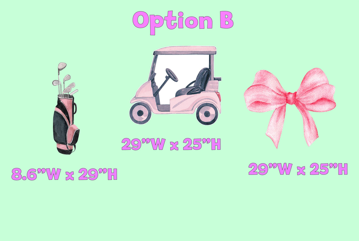 Pink Golf Cutout, Bow Birthday Decor, Golf Party, Custom Props, Golf Set, Golf Themed Parties, Lawn Sign, Golf Cart, Girls Golf Baby Shower