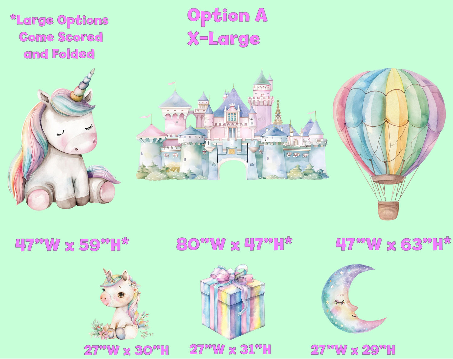 Unicorn Large Cutout, Birthday Party Decorations, Rainbow Unicorn Theme Party, Cutouts Standee Centerpieces,Unicorn Castle Baby Shower Props