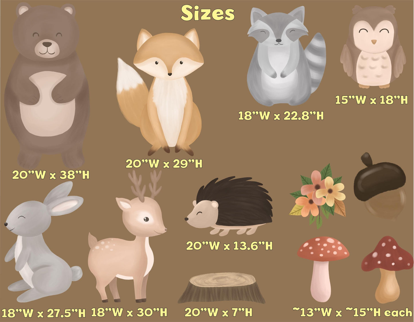 Woodland Animals Cutout, Forest Animals Birthday Decoration, Watercolor Centerpieces, Woodland Baby Shower Decoration, Party Stand Up Prop