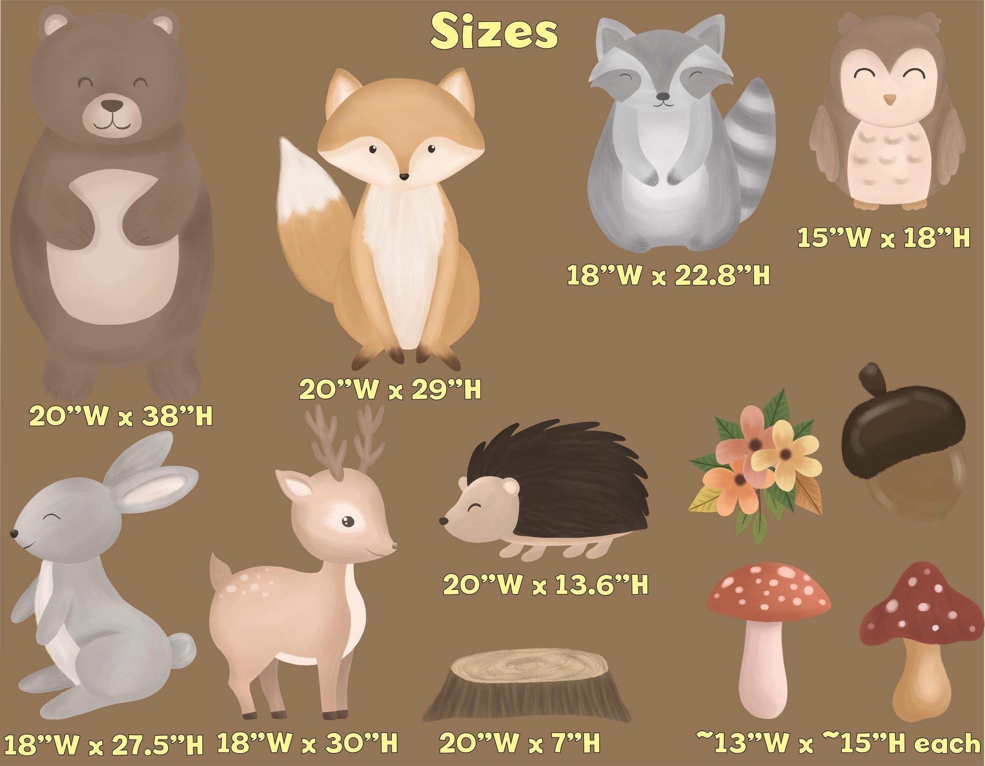 Woodland Animals Cutout, Forest Animals Birthday Decoration, Watercolor Centerpieces, Woodland Baby Shower Decoration, Party Stand Up Prop