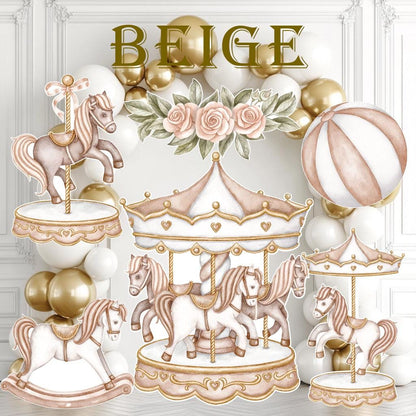 Carousel Cutout Prop, Carousel Party Decoration, Centerpieces Standee, Horse Merry-go-round Baby Shower, Carnival Horse Stand Up Prop