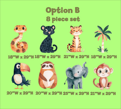 Jungle Animals Cutout, Birthday Decor, Animals Cutout Set, Tropical Arch Backdrop,Stand Up Props,Custom Backdrop,Safari Baby Shower,Wild One