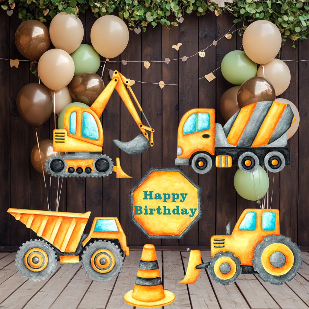 Construction Party Cutouts, Construction Birthday Decoration, Construction Cars Baby Showers, Vehicles Props, Construction Birthday Themed