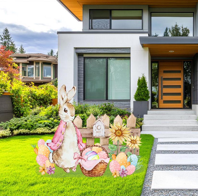 Easter Peter Rabbit Cutout, Easter Yard Art, Yard Sign Art, Garden Easter Bunnies,Garden Stakes, Easter Yard Ornaments, Easter Yard Decor