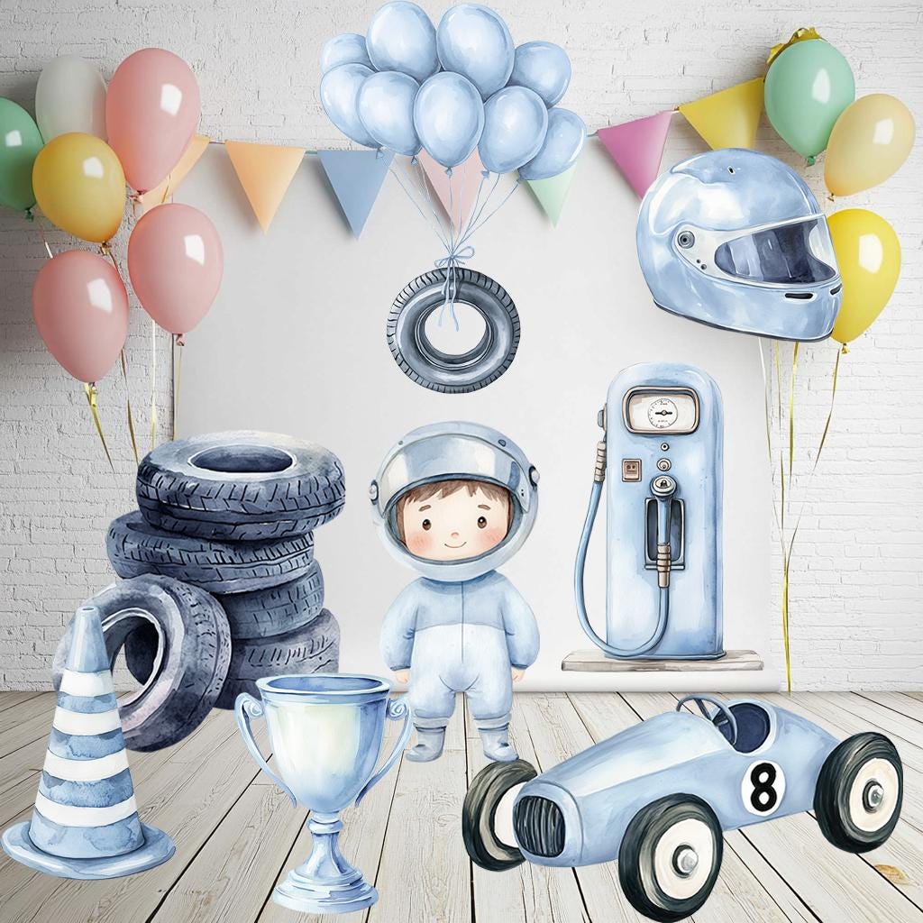 Blue Racer Cutouts, Race Car Cutout, Little Racer, Two 2 Fast Birthday Decoration, Vintage Cars Props, Boys Baby Shower, Formula One Cars