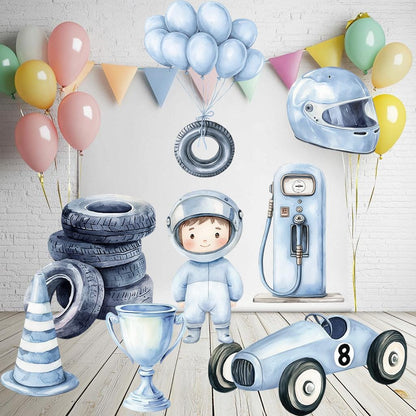 Blue Racer Cutouts, Race Car Cutout, Little Racer, Two 2 Fast Birthday Decoration, Vintage Cars Props, Boys Baby Shower, Formula One Cars