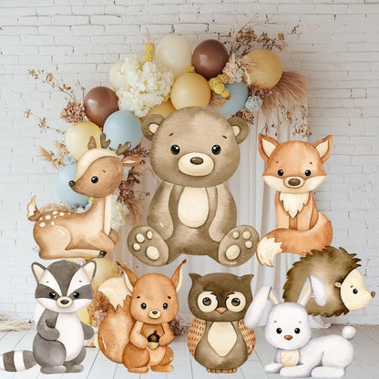 Watercolor Woodland Animals Cutout, Forest Animals Birthday Decoration, Watercolor Centerpieces, Woodland Baby Shower Decoration Backdrop