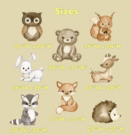 Watercolor Woodland Animals Cutout, Forest Animals Birthday Decoration, Watercolor Centerpieces, Woodland Baby Shower Decoration Backdrop