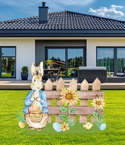 Easter Peter Rabbit Cutout, Easter Yard Art, Yard Sign Art, Garden Easter Bunnies,Garden Stakes, Easter Yard Ornaments, Easter Yard Decor