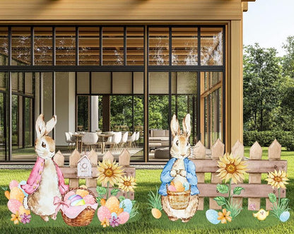 Easter Peter Rabbit Cutout, Easter Yard Art, Yard Sign Art, Garden Easter Bunnies,Garden Stakes, Easter Yard Ornaments, Easter Yard Decor